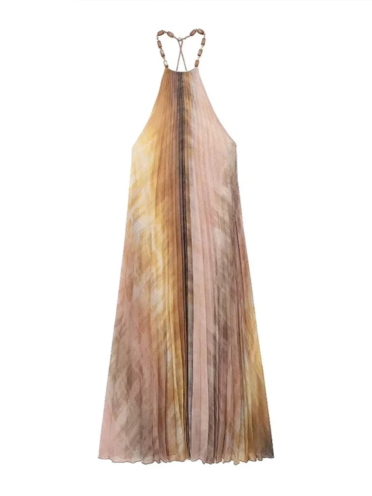 Vestido Longo Aurélie Plissado